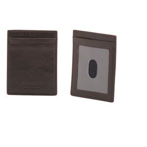 NEW WITH BOX STEVE MADDEN Antique Brown Leather Card Holder MSRP $30.00